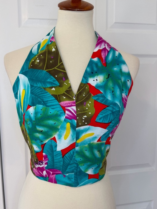 Vintage Tops - Vintage Cotton Hawaiian Crop Top